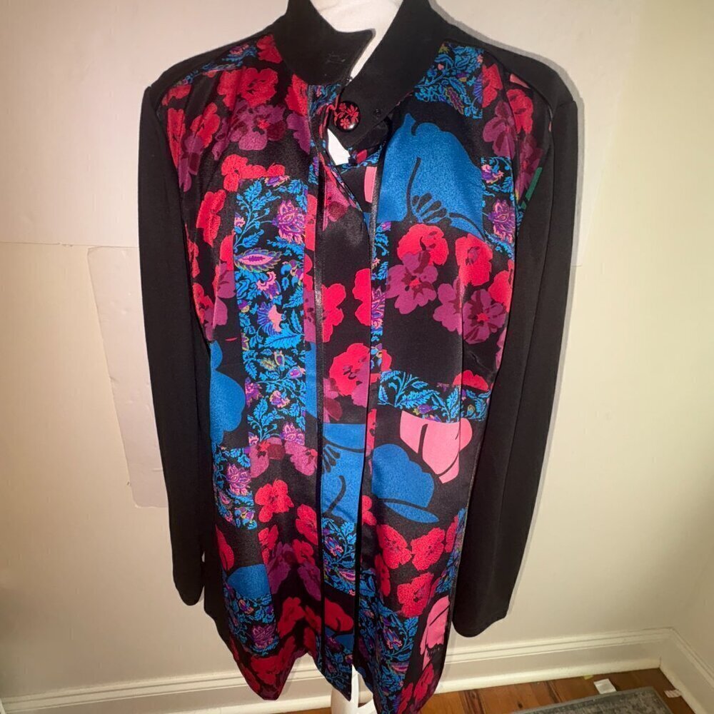 NWT Coldwater Creek Pattern Floral Print Ponte Jacket - 1X
